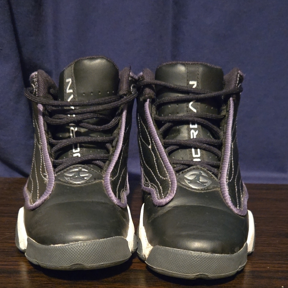 Black and Purple High-Top Sneakers